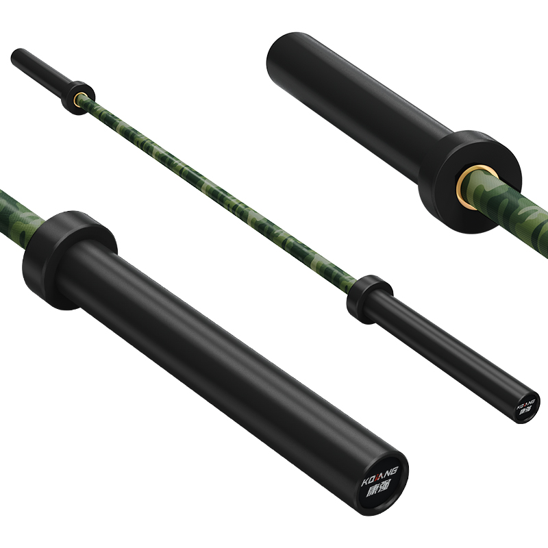 金年会杠铃杆硬铬陶瓷镀黑彩色男士女士举重训练杆八轴承2.2M奥杆 E15迷彩绿承重1500LB