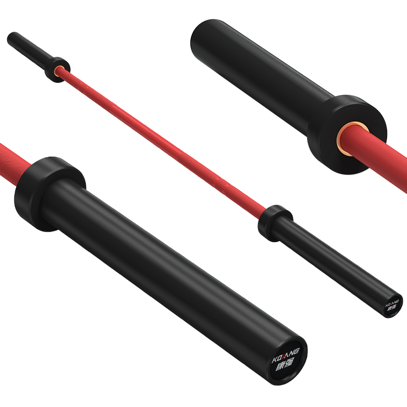 金年会杠铃杆硬铬陶瓷镀黑彩色男士女士举重训练杆八轴承2.2M奥杆 E10激情红承重1000LB
